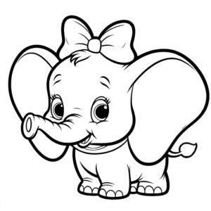 Kolorowanka Słoń Dumbo