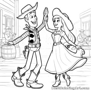 Woody i Jessie tańczący Toy Story