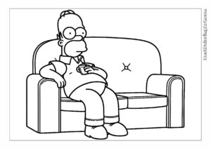 Homer Simpson na kanapie