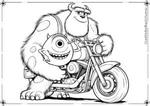 Sully i Mike na motocyklu