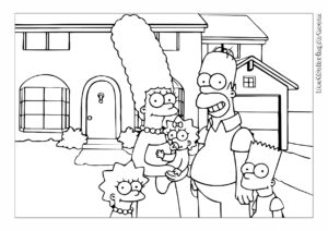 Rodzina Simpsonów przed domem